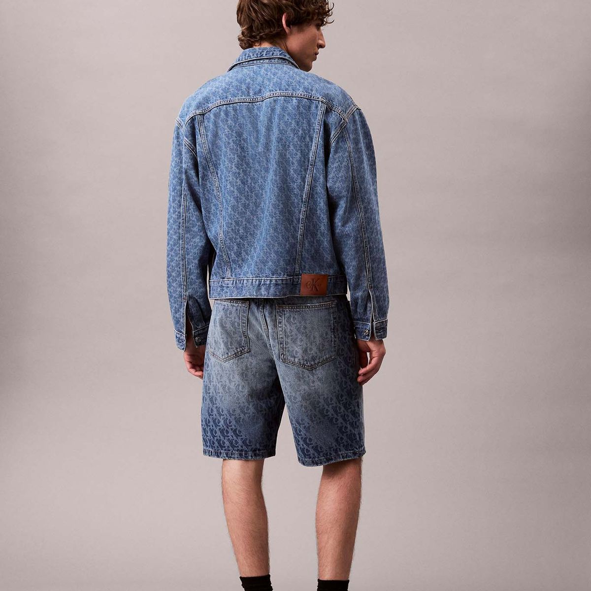 CALVIN KLEIN - Bermudas azul denim con logo monograma 90s Calvin Klein