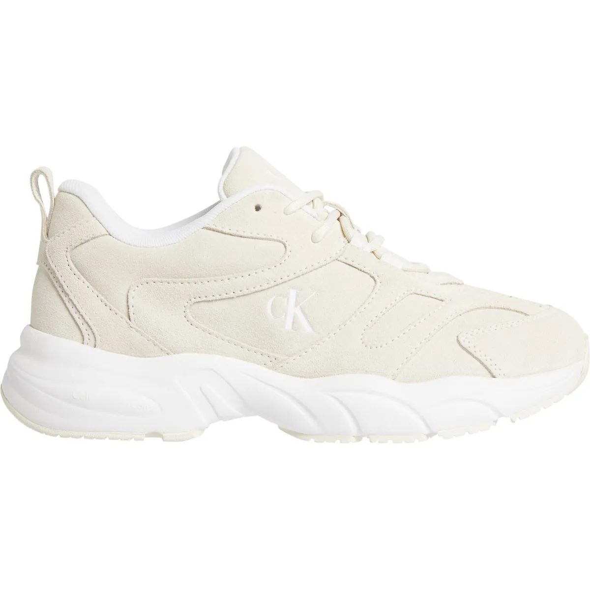 CALVIN KLEIN - Tenis blanco retro de gamuza Calvin Klein