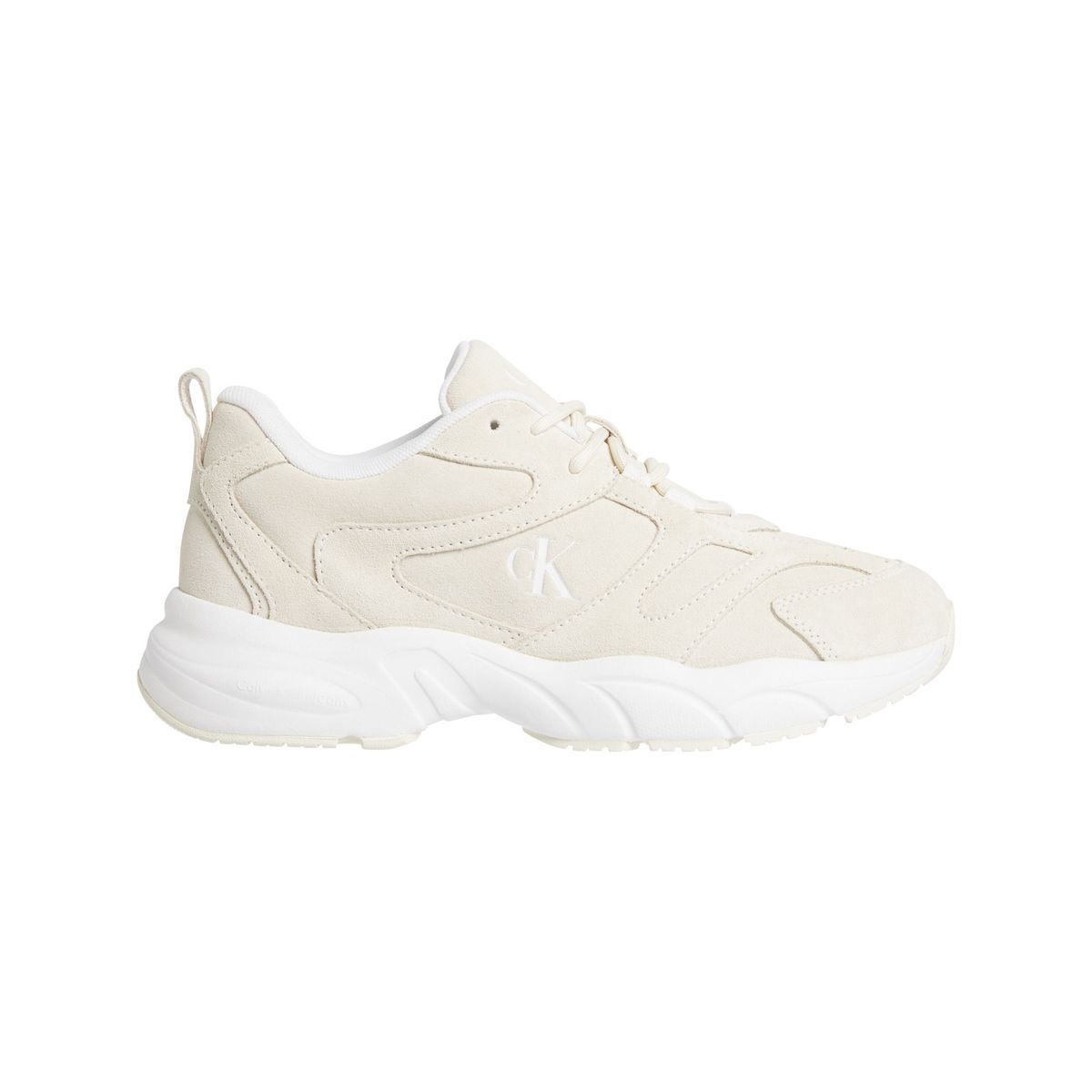 CALVIN KLEIN - Tenis blanco retro de gamuza Calvin Klein