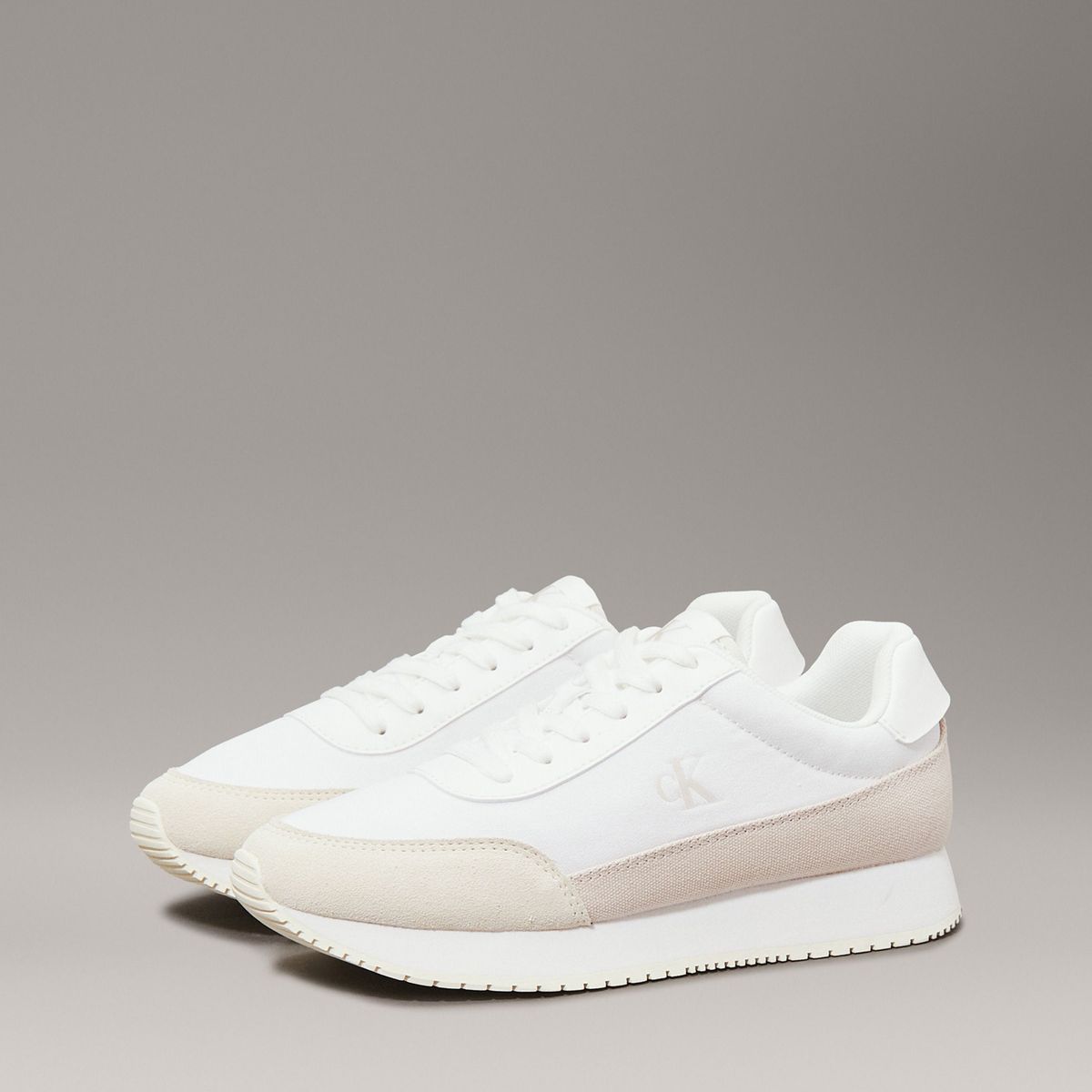 CALVIN KLEIN - Tenis blanco de lona Calvin Klein