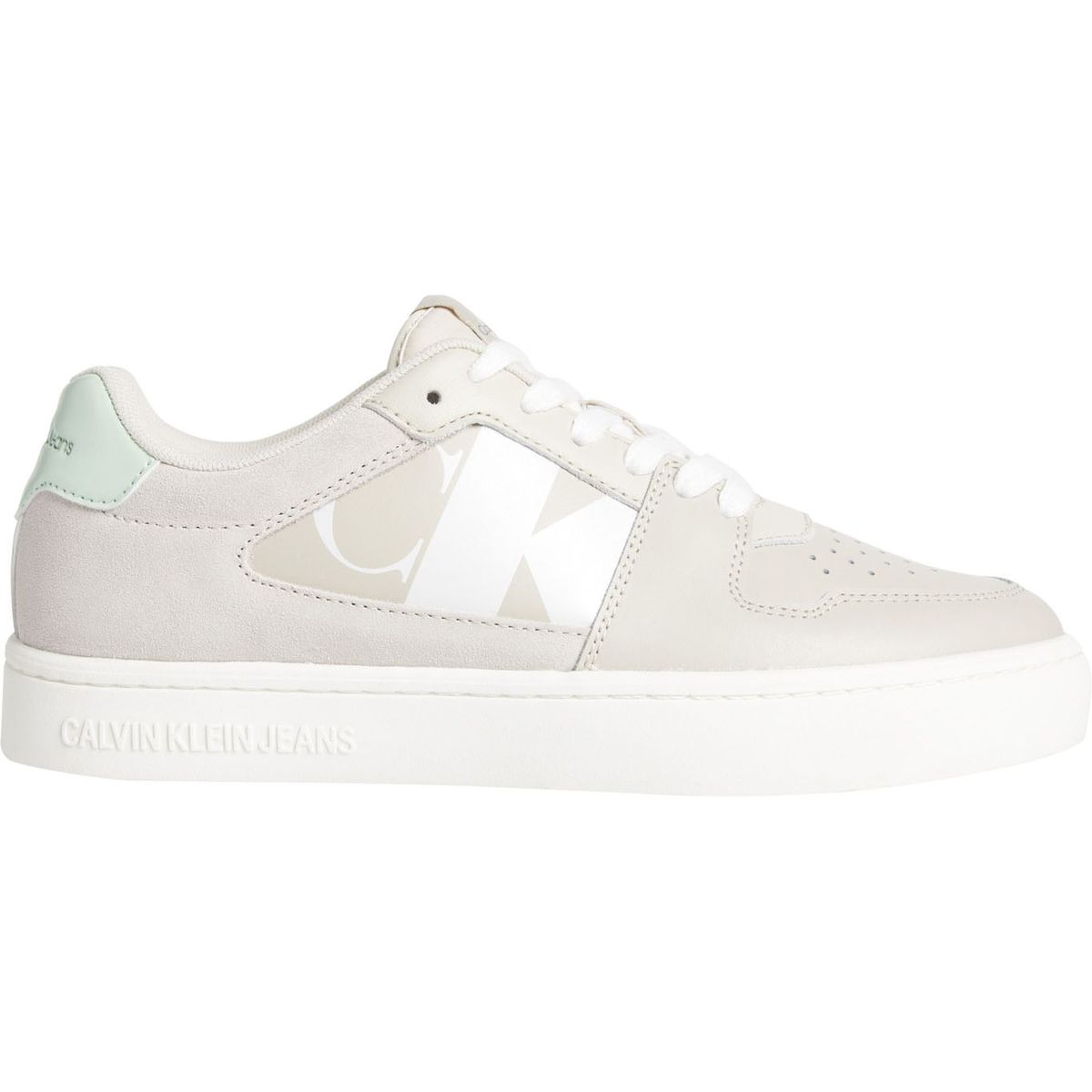 CALVIN KLEIN - Tenis beige classic con detalles de gamuza Calvin Klein