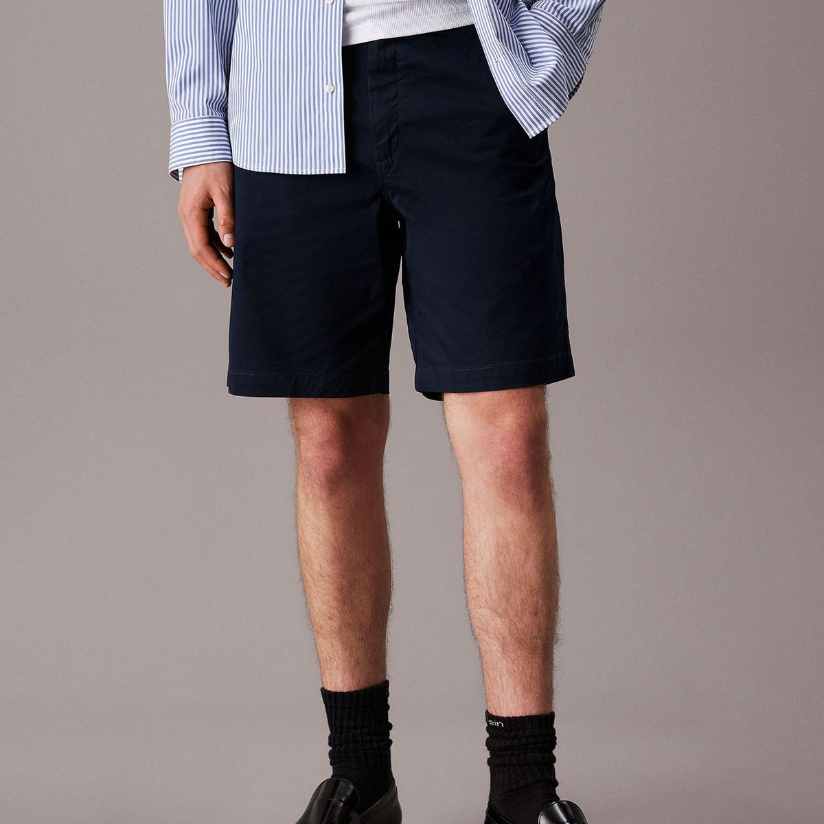 CALVIN KLEIN - Bermudas azul chinos de sarga suave Calvin Klein