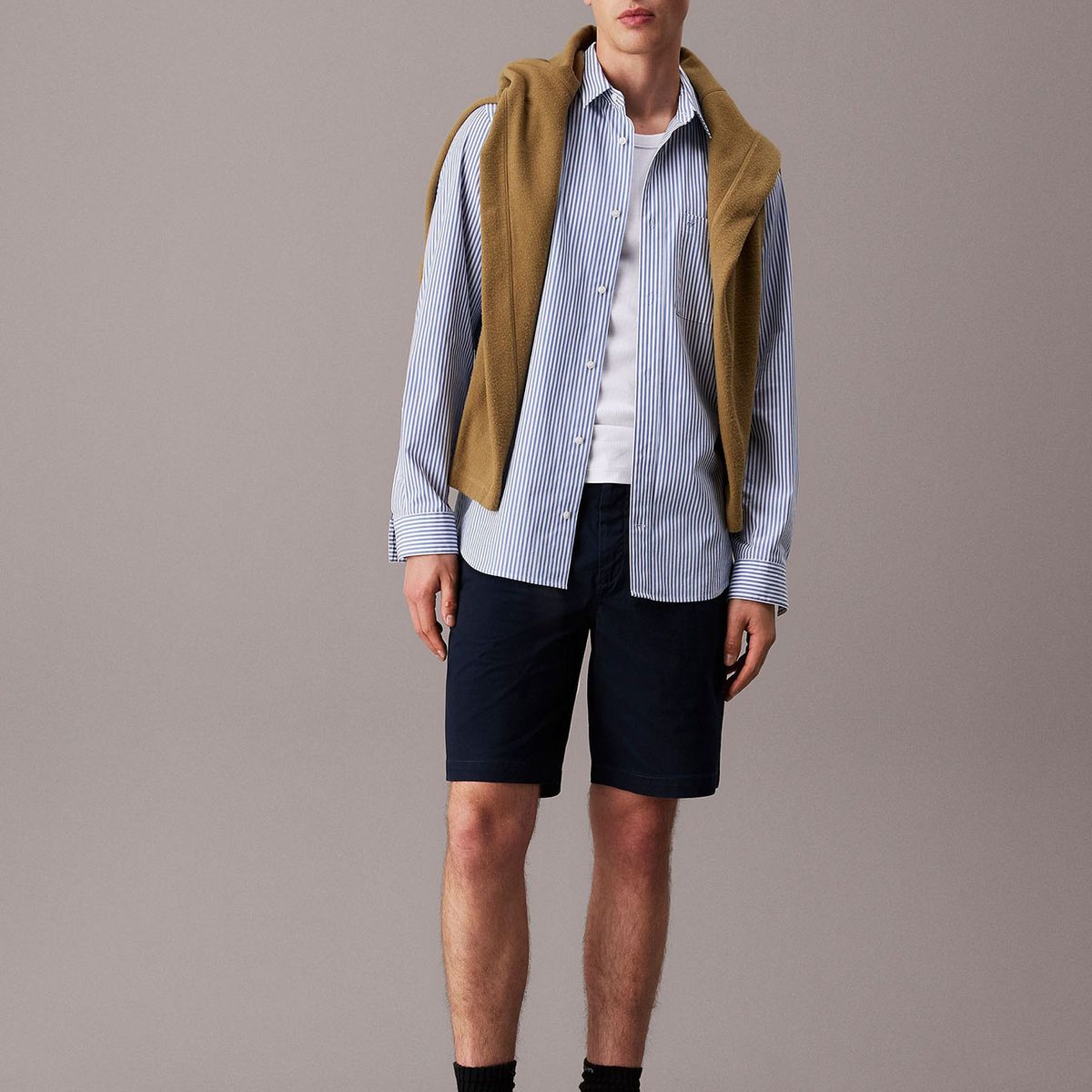 CALVIN KLEIN - Bermudas azul chinos de sarga suave Calvin Klein