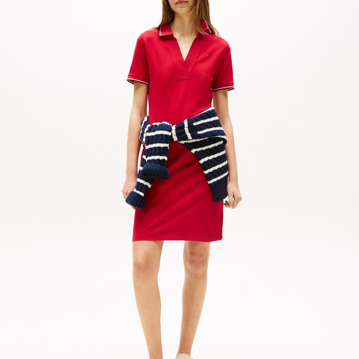 TOMMY HILFIGER - Vestido rojo tipo polo 1985 de corte slim Tommy Hilfiger