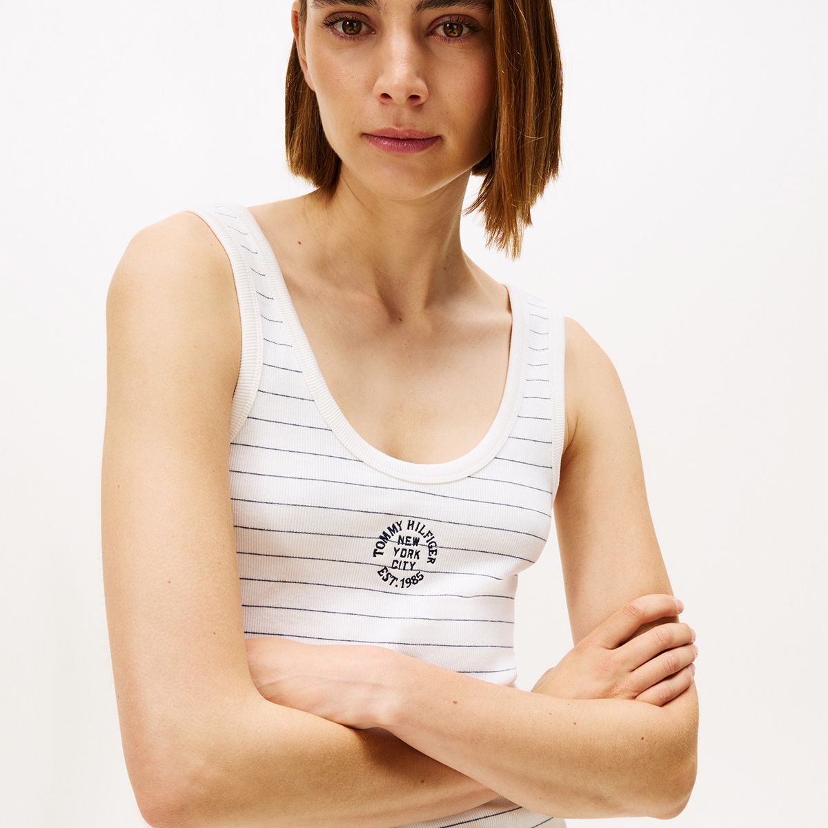 TOMMY HILFIGER - Vestido multicolor de corte slim con diseño de rayas Tommy Hilfiger