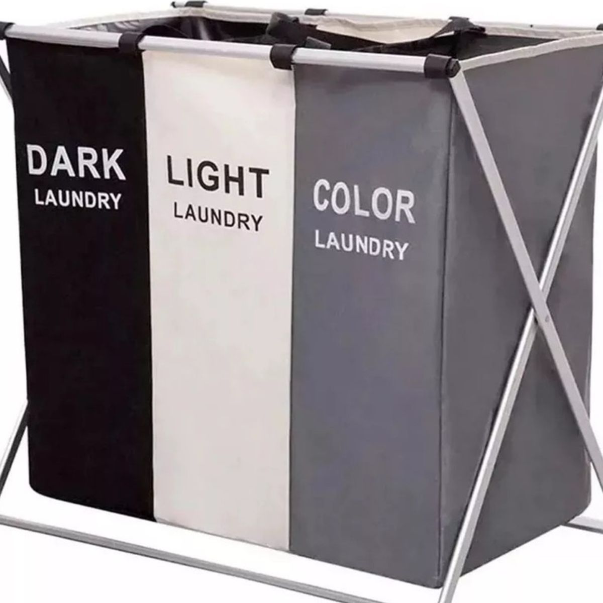 AMERICAN GENERICS - Cesto de Ropa Sucia con Tres Compartimentos Plegable