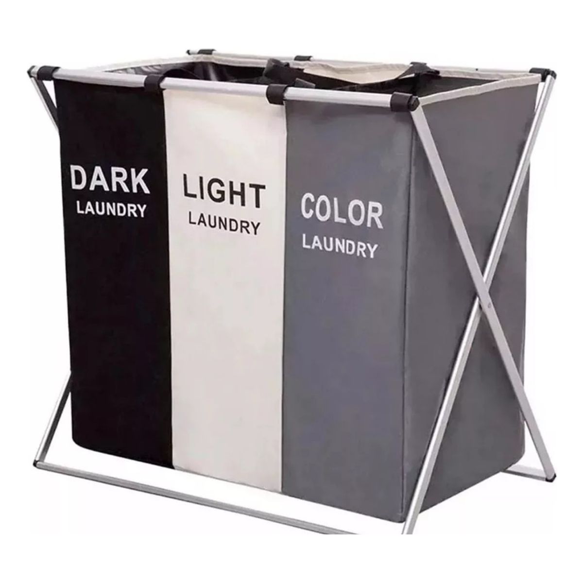 AMERICAN GENERICS - Cesto de Ropa Sucia con Tres Compartimentos Plegable