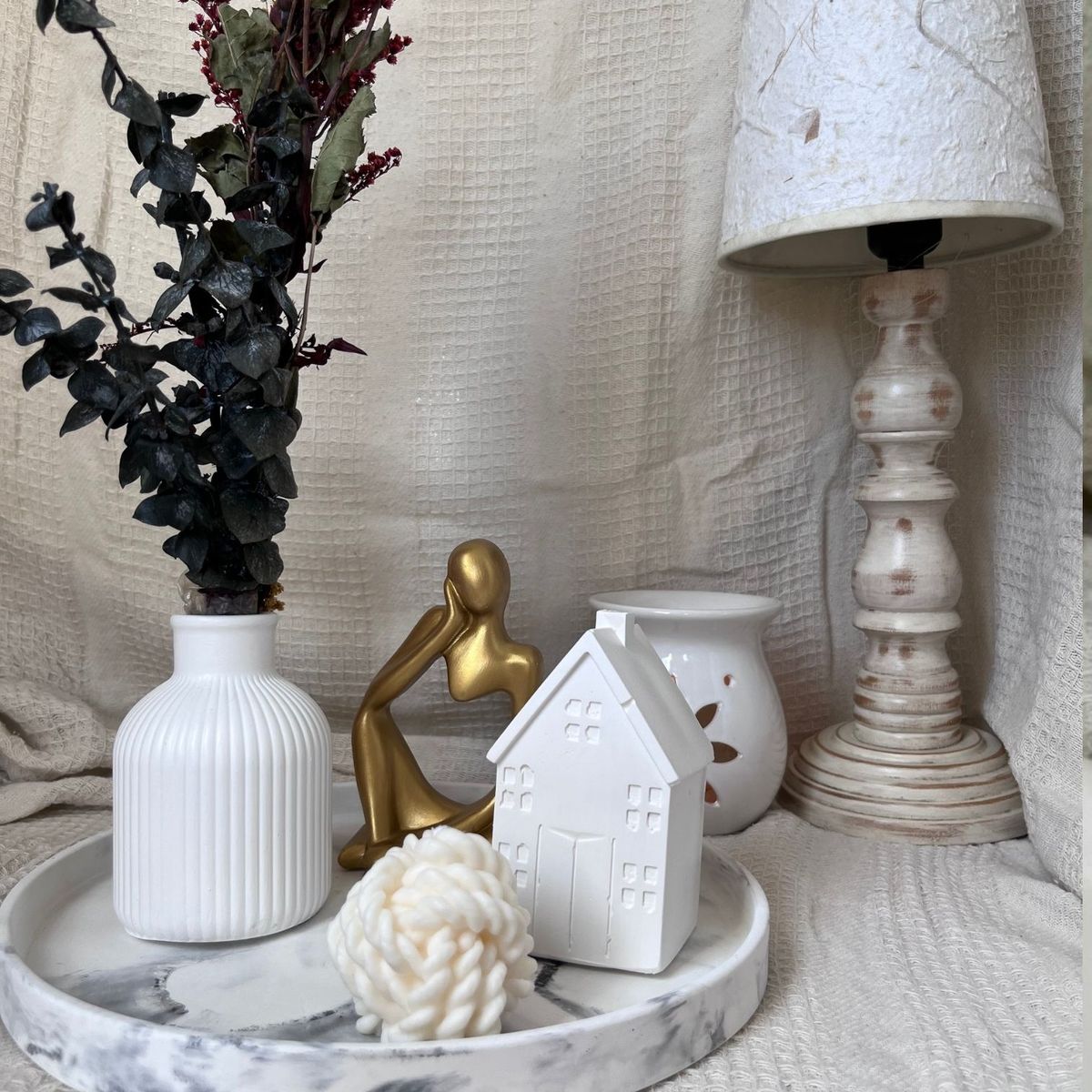 DECORACIONES ALE Y GABI - Centro de Mesa Jarrón Kalio 6 Piezas decorativas