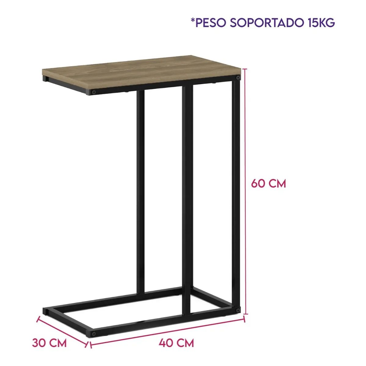 GENERICO - Mesa Auxiliar Sala Decorativa Moderna Refsara