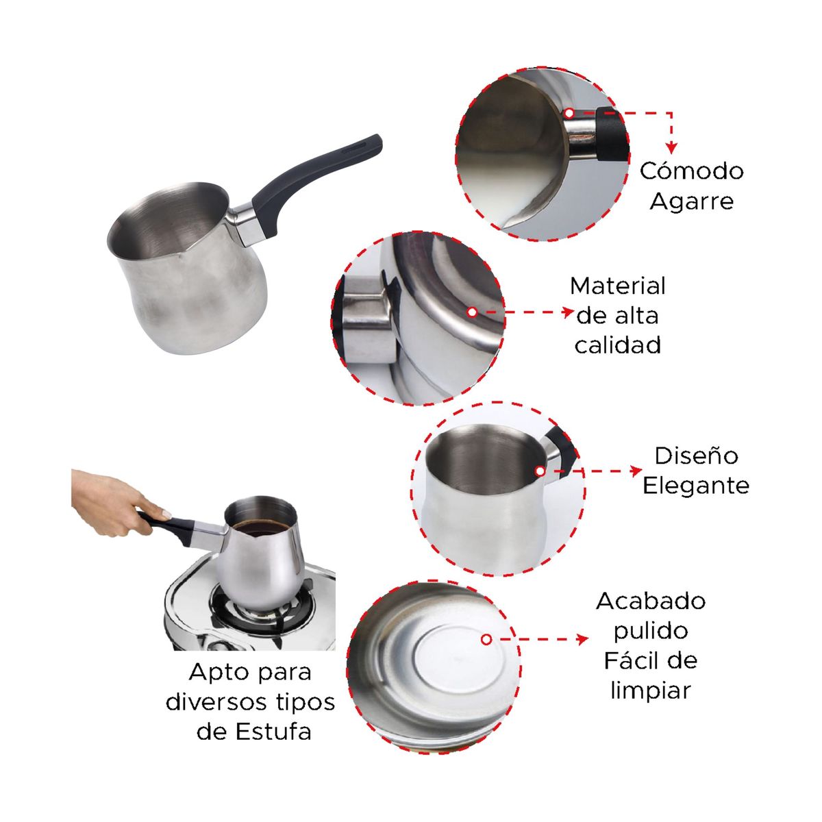 TRIPLE CLEAN - Set de 3 Ollas Lecheras