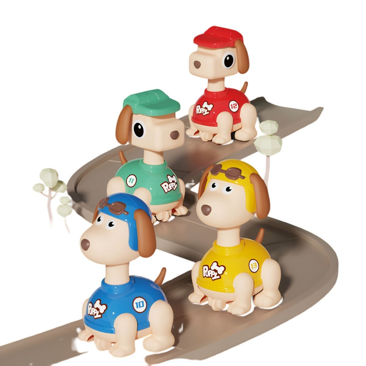 GENERICO - Carros De Perros De Cuerda Coleccion X 4 Unidades