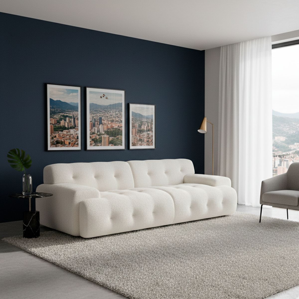 GENERICO - Sofá Cama Moderno grande Calin 3 Plazas de Betcompras Blanco