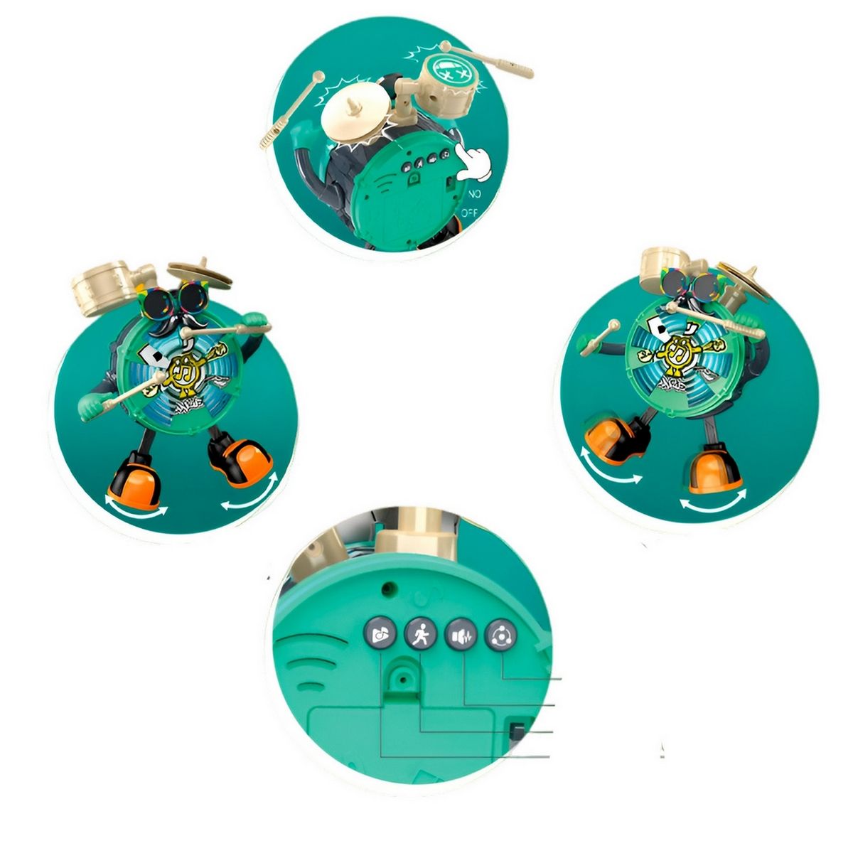 GENERICO - Robot De Juguete Sonido Movimiento Mr Jack Platos + Baterias