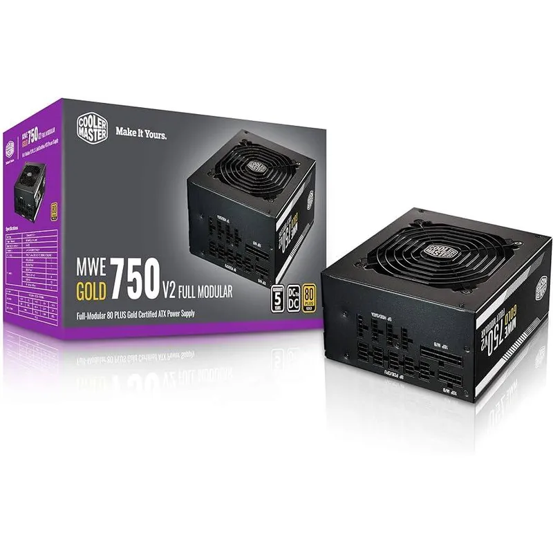 COOLER MASTER - FUENTE PODER COOLER MASTER MWE 750W V2 / FULL MODULAR / 80 PLUS / GOLD