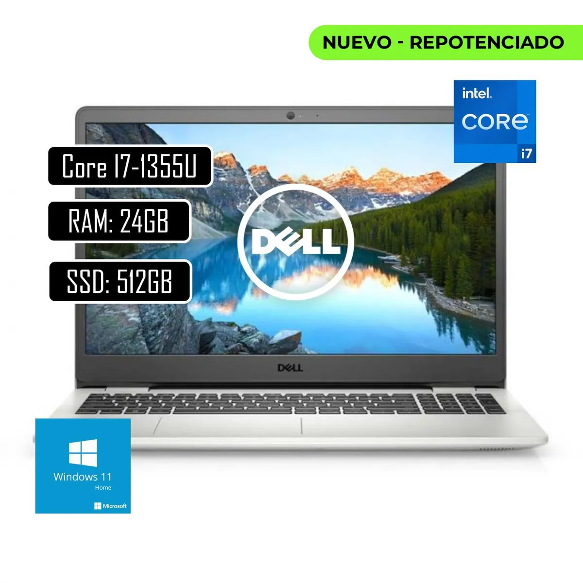DELL - Portátil Dell 15 Intel Core i7-1355U Ram 24GB Disco SSD 512GB 15.6" FHD WIN 11 HOME