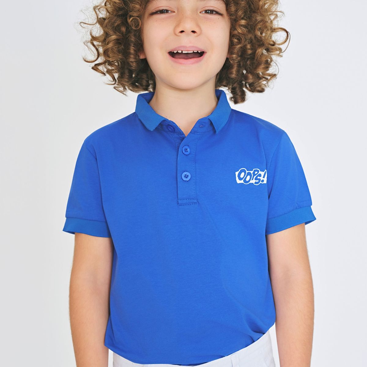 GENERICO - CAMISETA TIPO POLO NIÑO AZUL REY