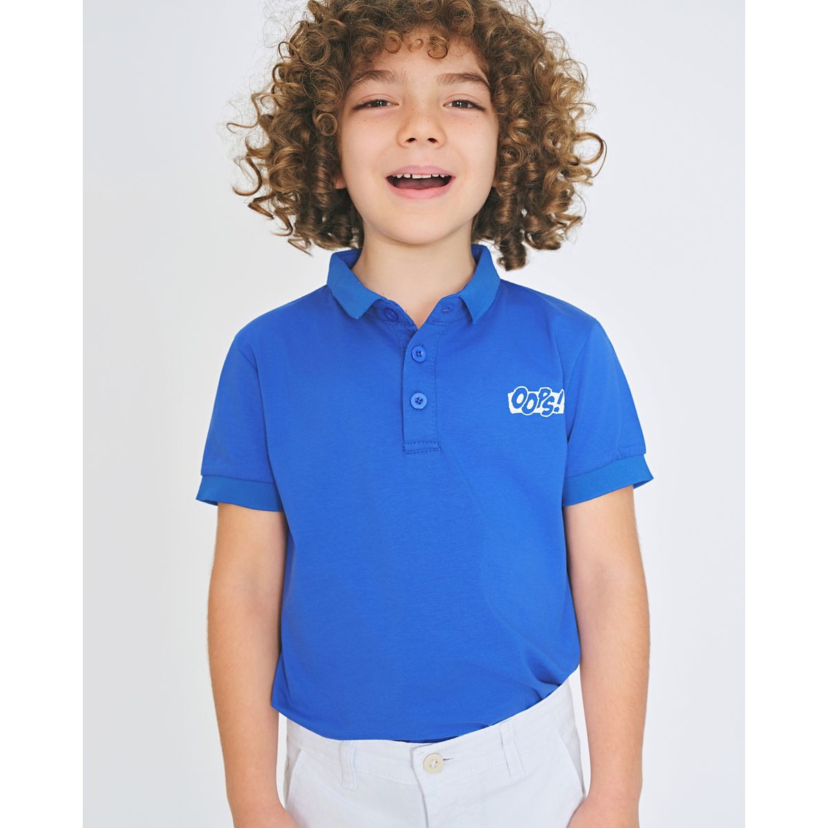 GENERICO - CAMISETA TIPO POLO NIÑO AZUL REY