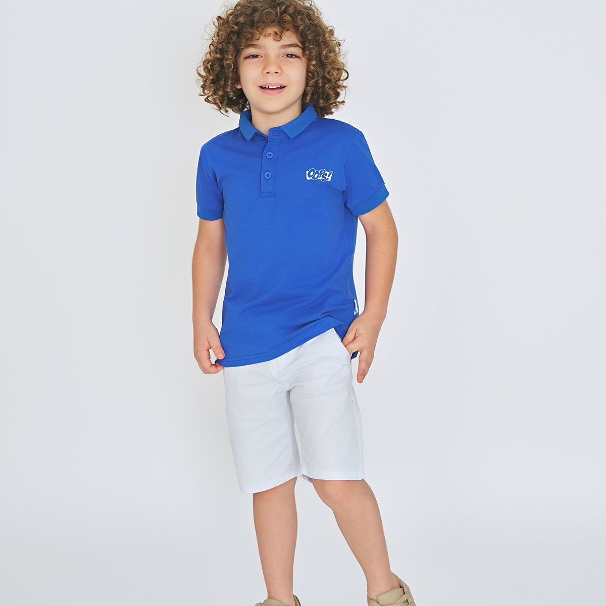 GENERICO - CAMISETA TIPO POLO NIÑO AZUL REY