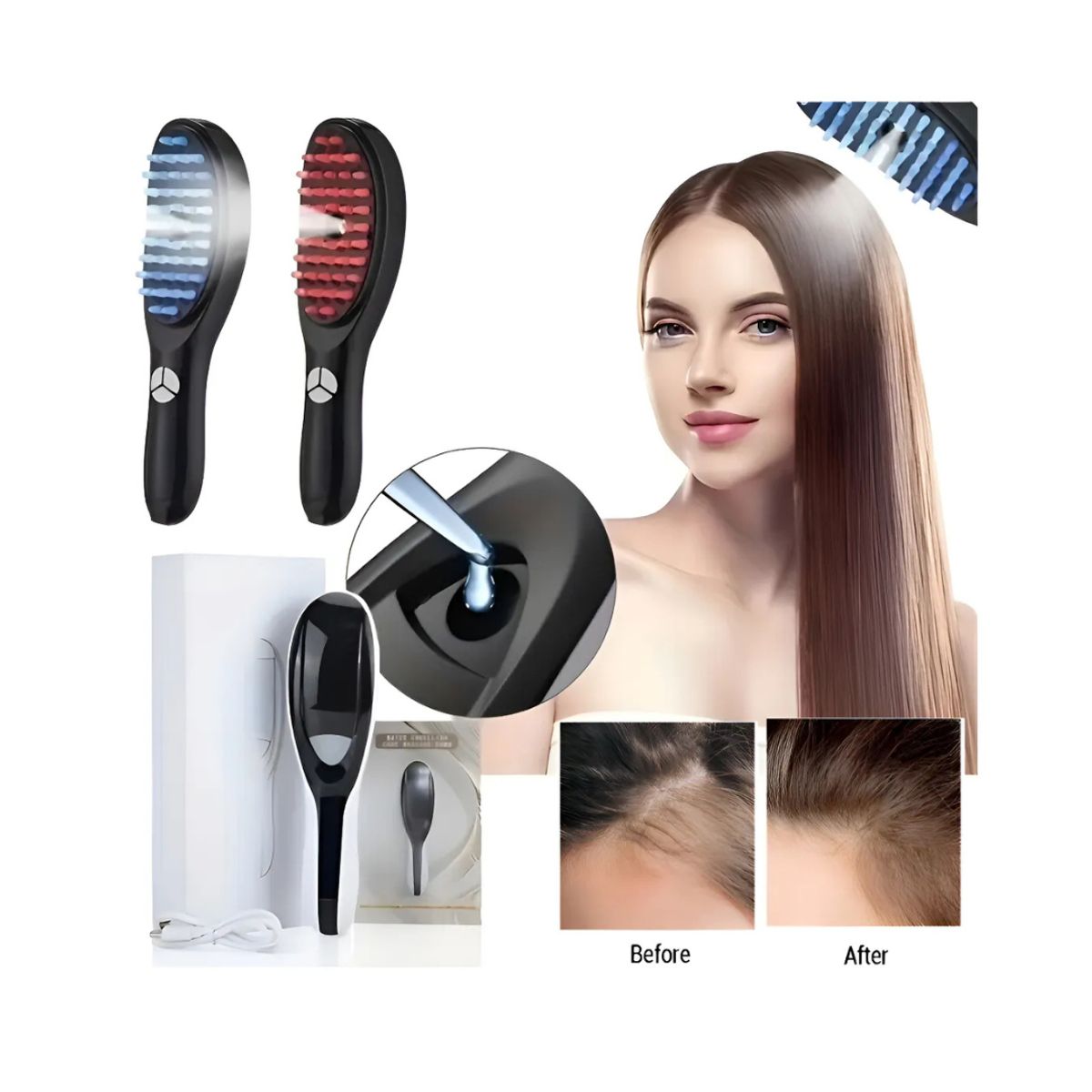 GENERICO - CEPILLO MASAJEADOR CAPILAR CRECIMIENTO CABELLO