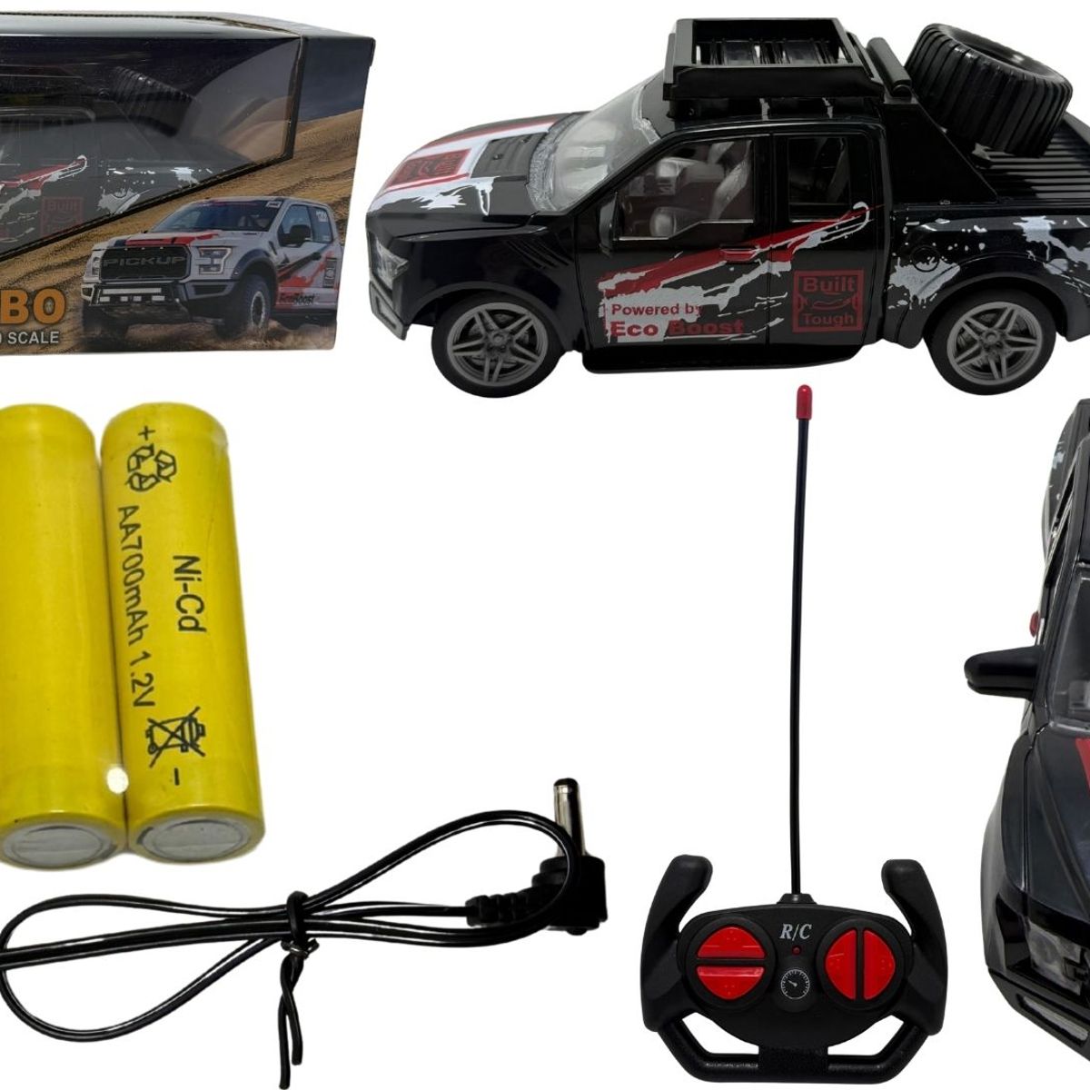 MAZUGI - Carro Camión Llanta Con Pilas Recargables A Control Remoto Negro