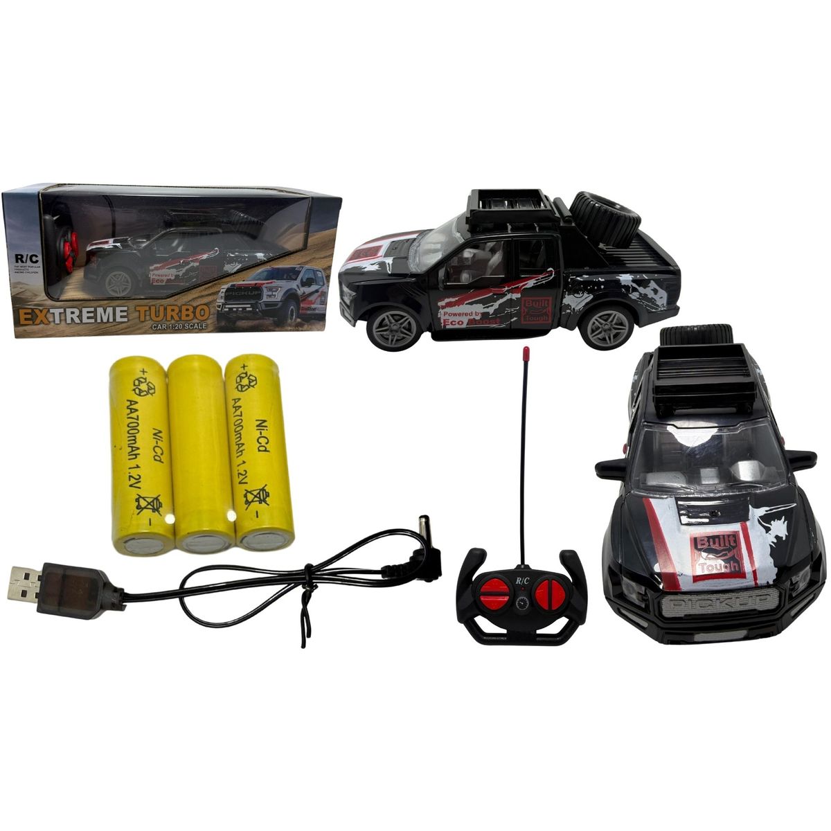 MAZUGI - Carro Camión Llanta Con Pilas Recargables A Control Remoto Negro