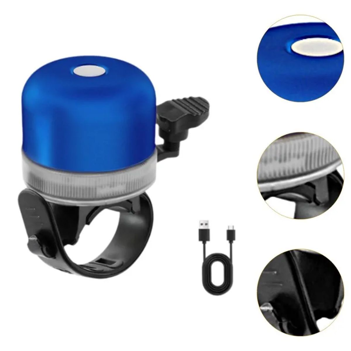 SHUNGA - Timbre Para Bicicleta Con Luz Led Recargable Usb