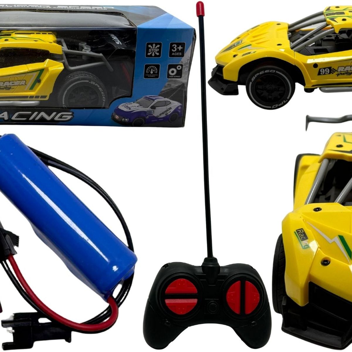 MAZUGI - Carro Deportivo De Carreras Pila Recargable A Control Remoto