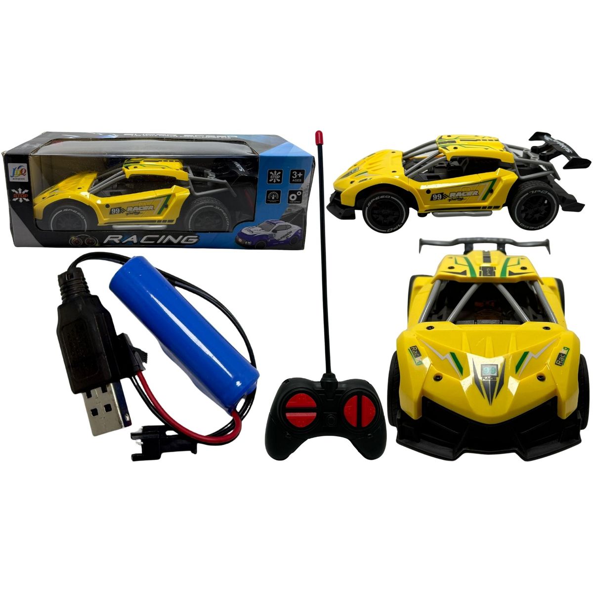 MAZUGI - Carro Deportivo De Carreras Pila Recargable A Control Remoto