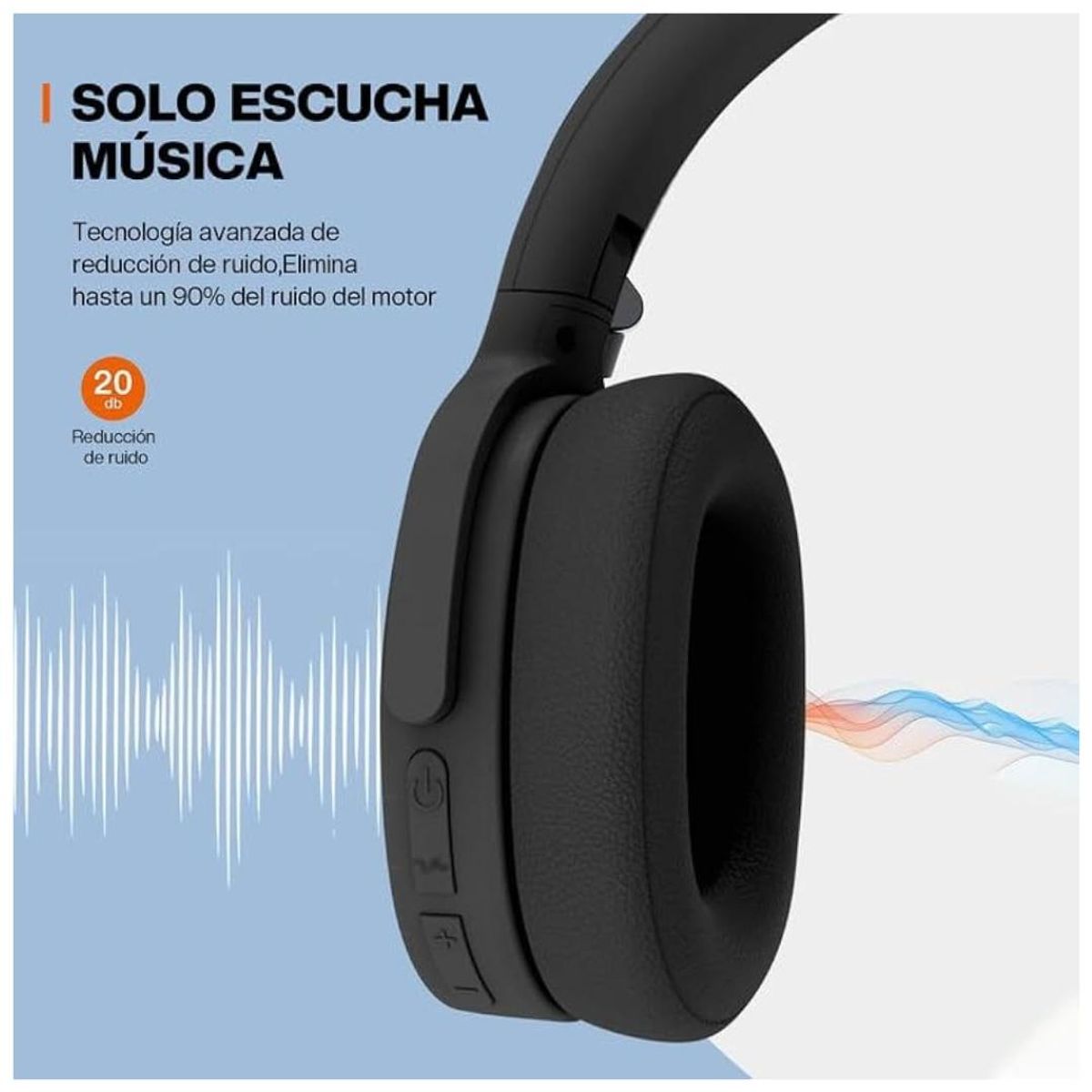 AMERICAN GENERICS - Audifonos Diadema Bluetooth Ajustable Musica P2961 Color Mate Negro