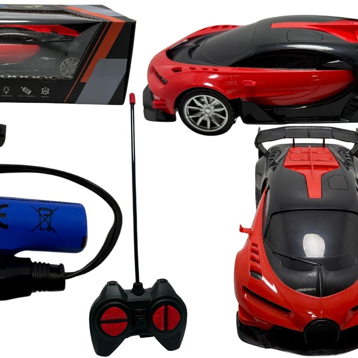 MAZUGI - Carro De Carreras Sport Pilas Recargables Luz Control Remoto