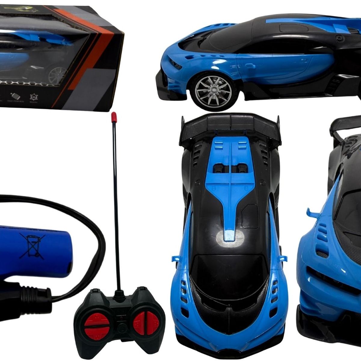 MAZUGI - Carro De Carreras Sport Pilas Recargables Luz Control Remoto