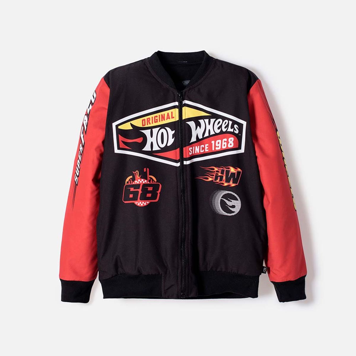 HOT WHEELS - Chaqueta de Hot Wheels con cierre multicolor para niño