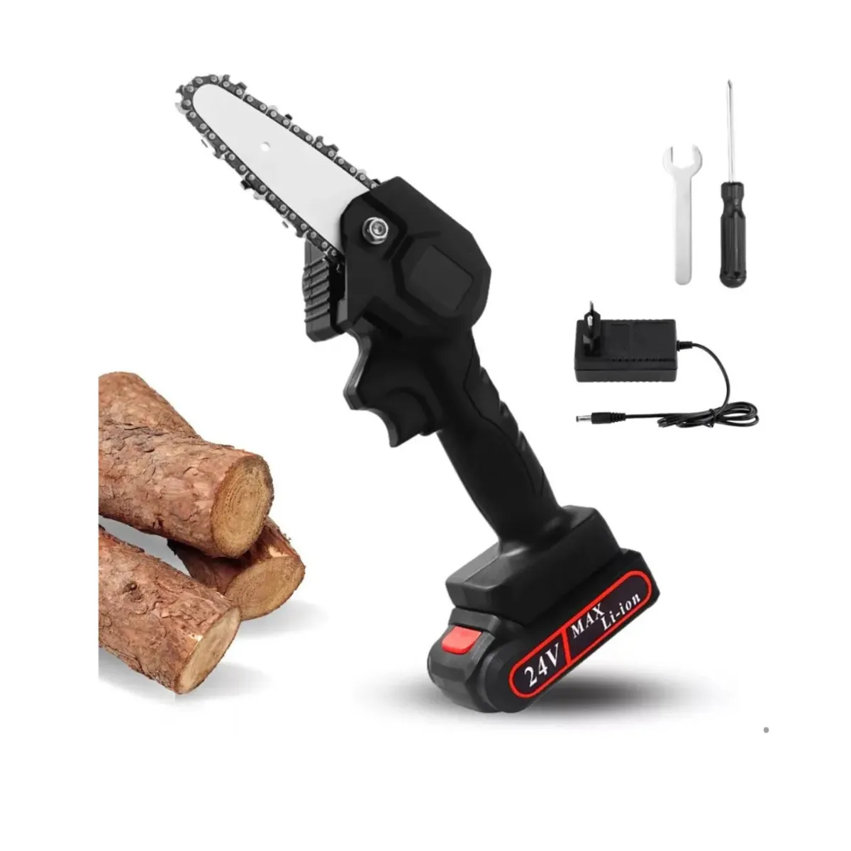 GENERICO - MINI MOTOSIERRA ELECTRICA 1 BATERIA