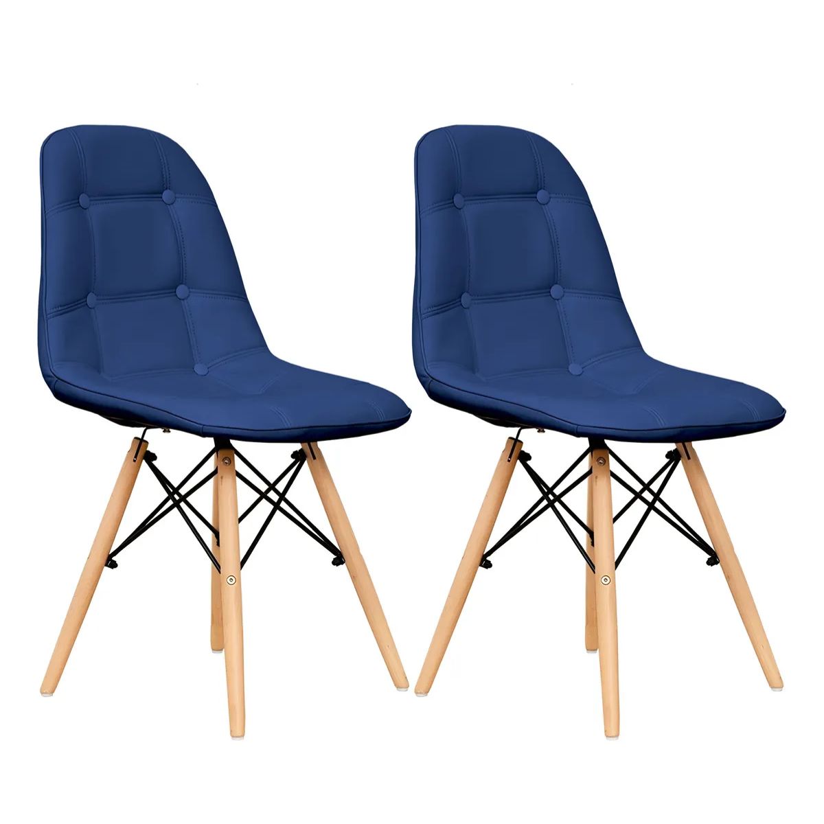 GENERICO - Set X2 Silla Decor Mueble Sala Comedor Dormitorio Refcarmen Azul