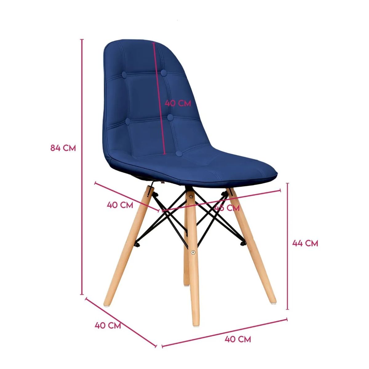 GENERICO - Set X2 Silla Decor Mueble Sala Comedor Dormitorio Refcarmen Azul