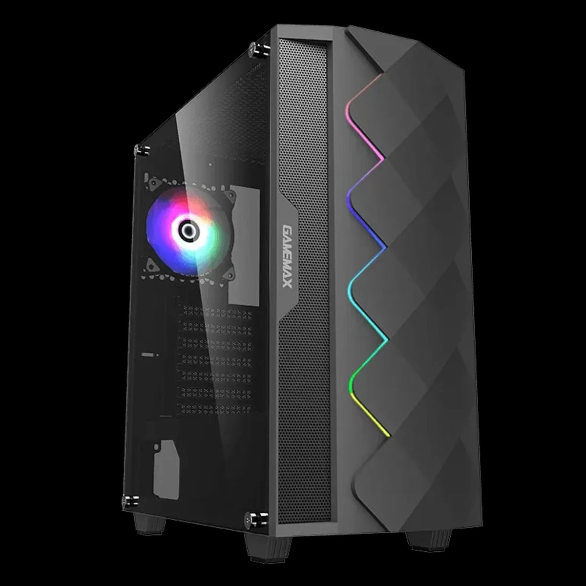 GAMEMAX - Chasis Gamemax Black Diamond vidrio templado