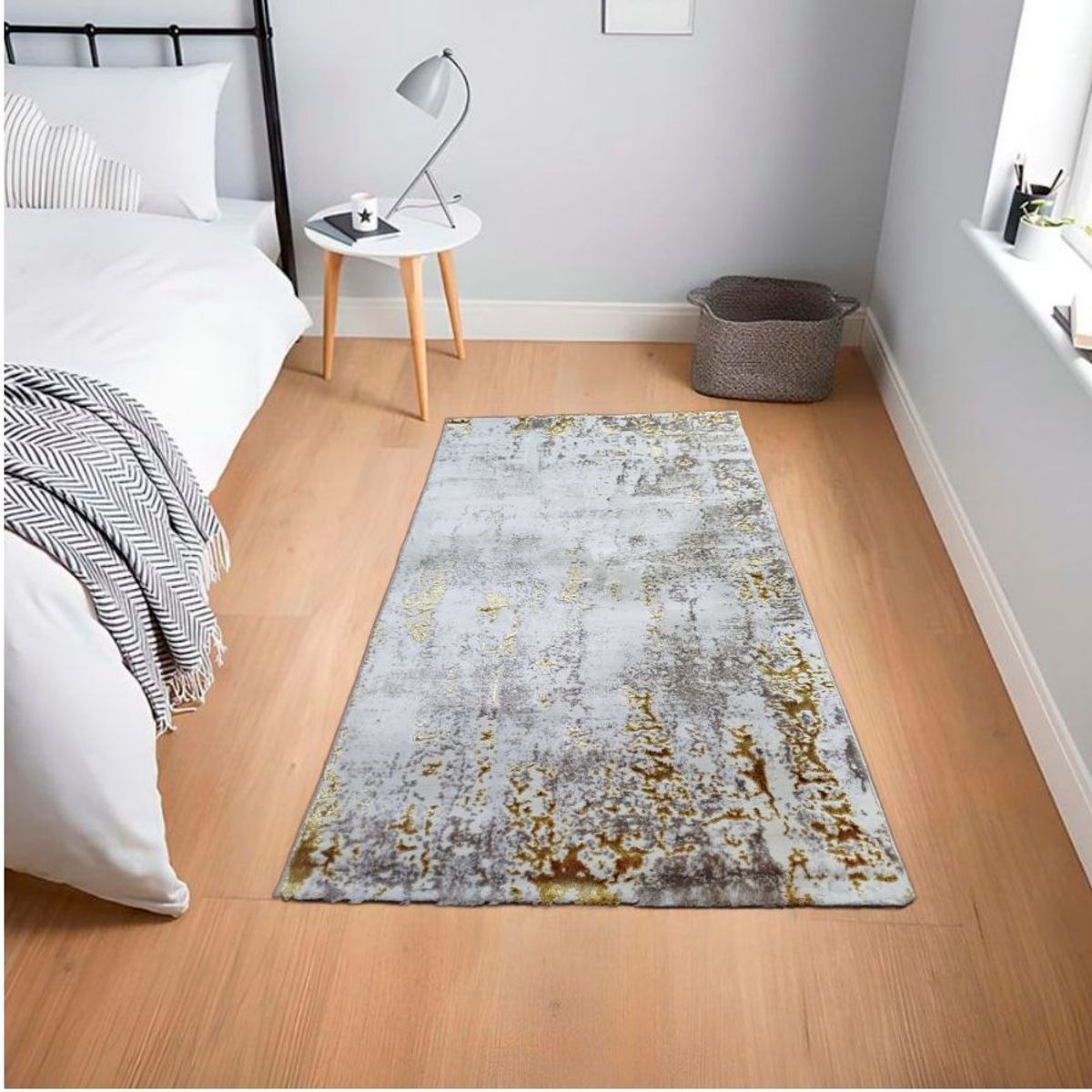 MITAPETE COM - Tapete Alfombra Camino Pie De Cama Turquia 80 X 150cms Beige Dorado