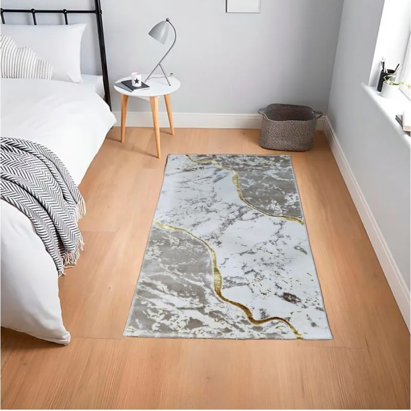 MITAPETE COM - Tapete Alfombra Camino Pie De Cama Turquia 80 X 150cms Beige Dorado