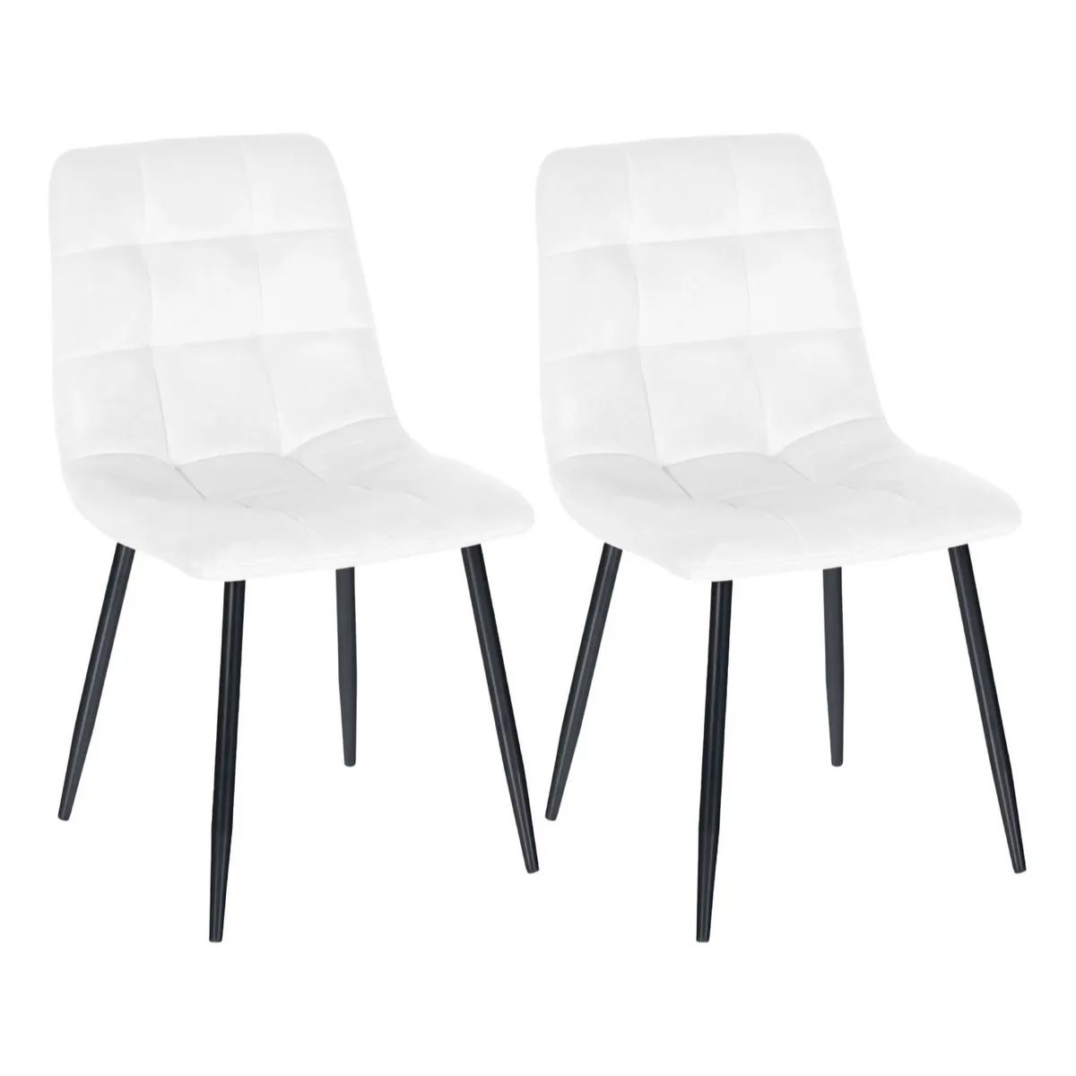 GENERICO - Set X2 Silla Decorativa Mueble Sala Comedor Dormitorio Refag Blanco