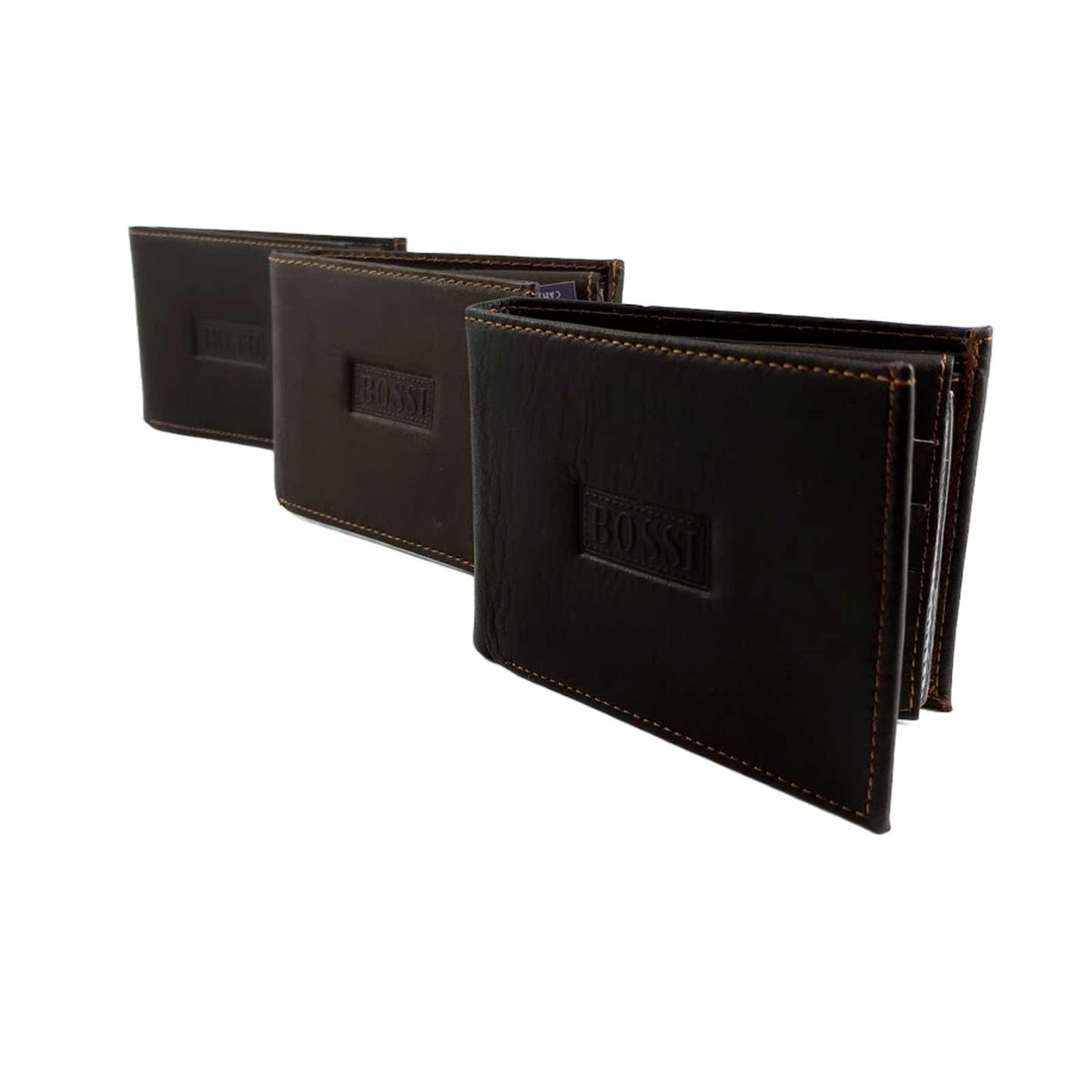 GENERICO - Pack x 3 Billeteras en cuero para hombre Surtidas