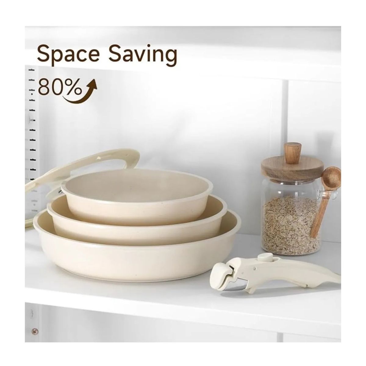 HOME - Set Ollas Donor 5 Piezas Cerámica Granito Marmol Antiadherente Negro