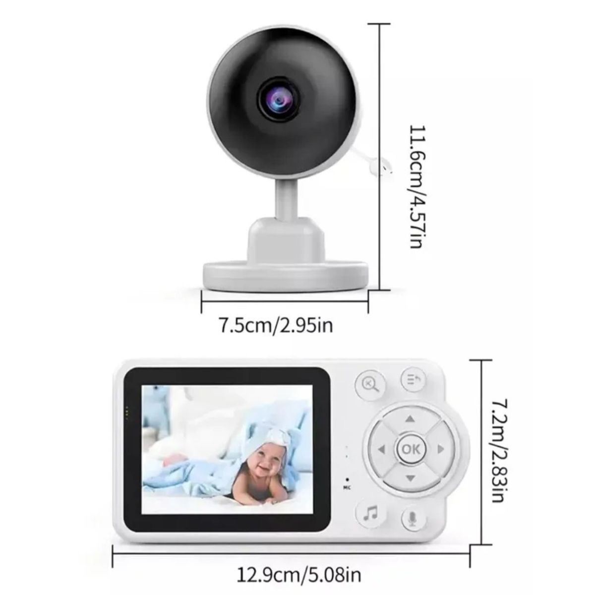 GENERICO - Monitor de Bebé Cámara Micrófono Visión Nocturna Temperatura