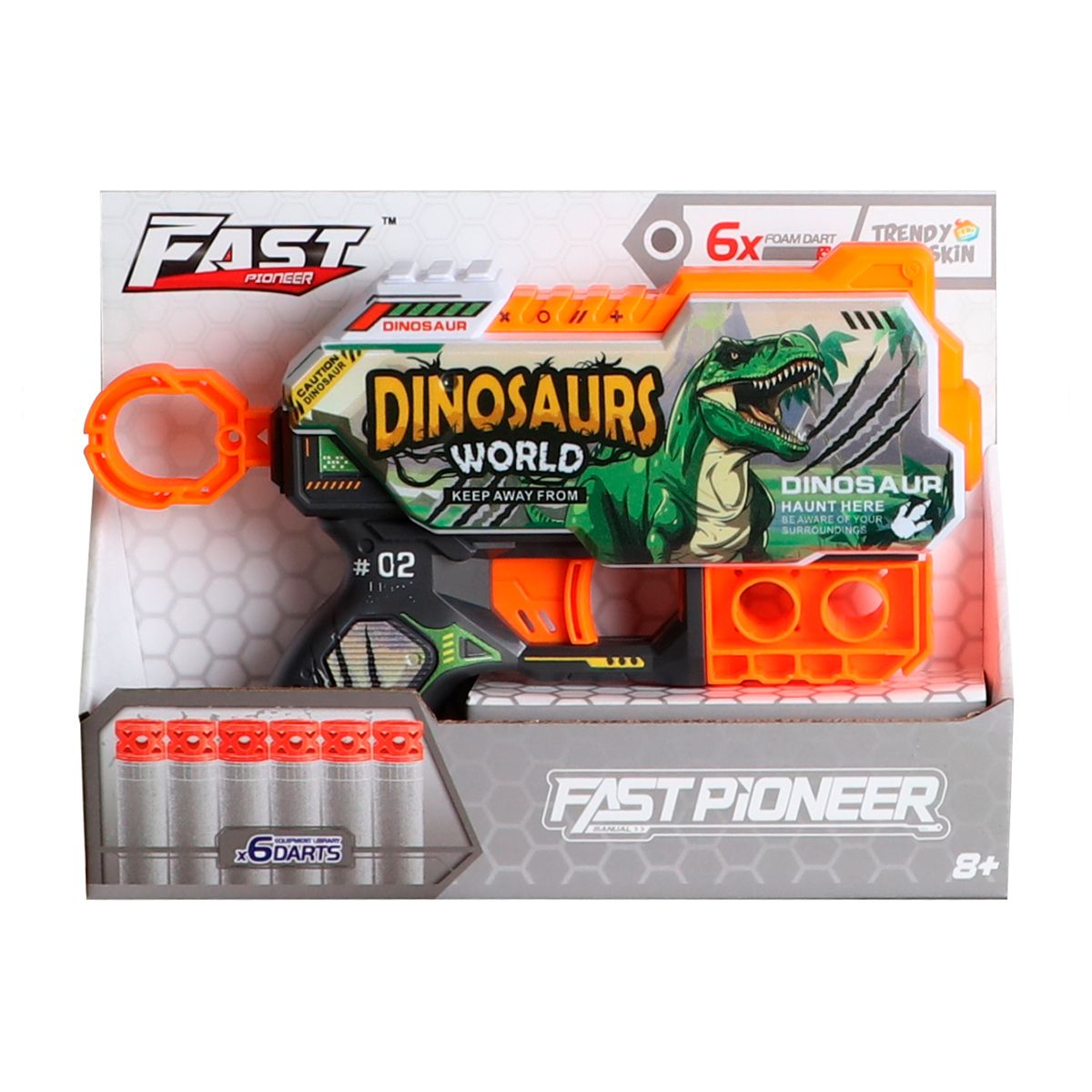 GENERICO - JUGUETE PISTOLA DE 6 DARDOS-DINOSAURS WORLD
