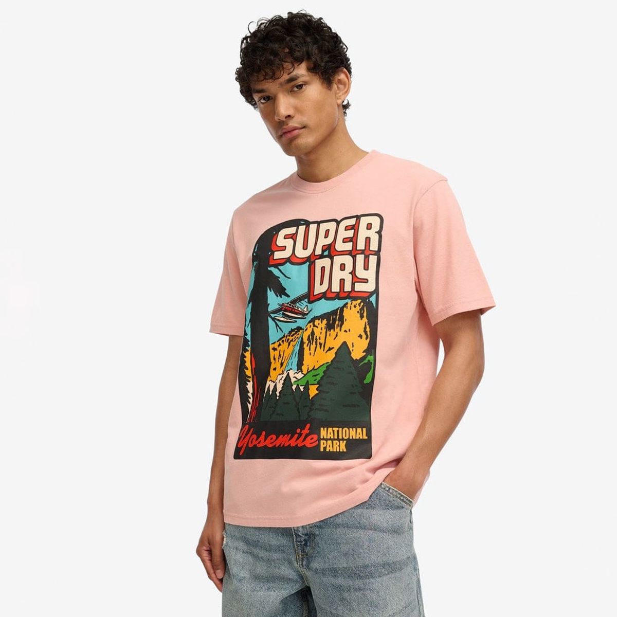 SUPERDRY - Camiseta Manga Corta Para Hombre Travel Postcard Graphic Tee Superdry
