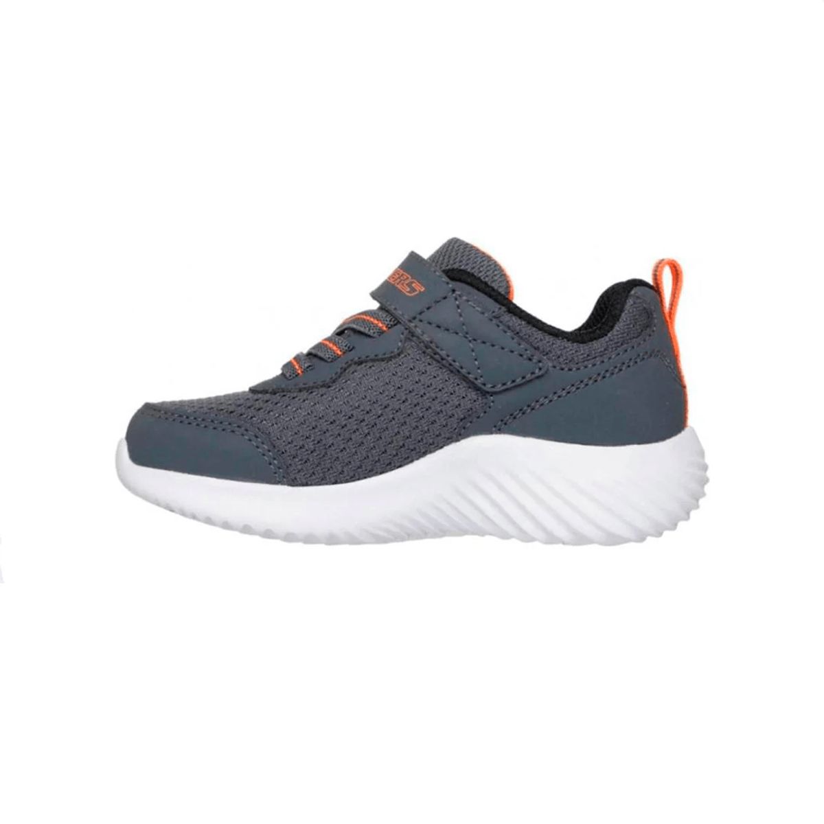 SKECHERS - Tenis Skechers Niño Bounder con Velcro Gris Oscuro