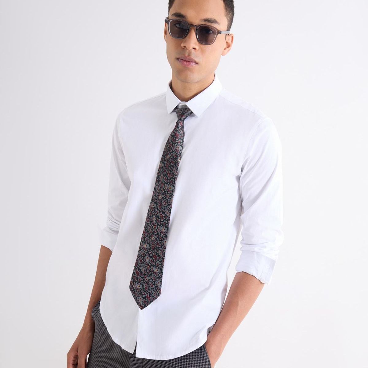 SEVEN SEVEN - Camisa Para Hombre Manga Larga Sin Bolsillo Cuello Casual M Color Blanco Marca Seven Seven #45012210