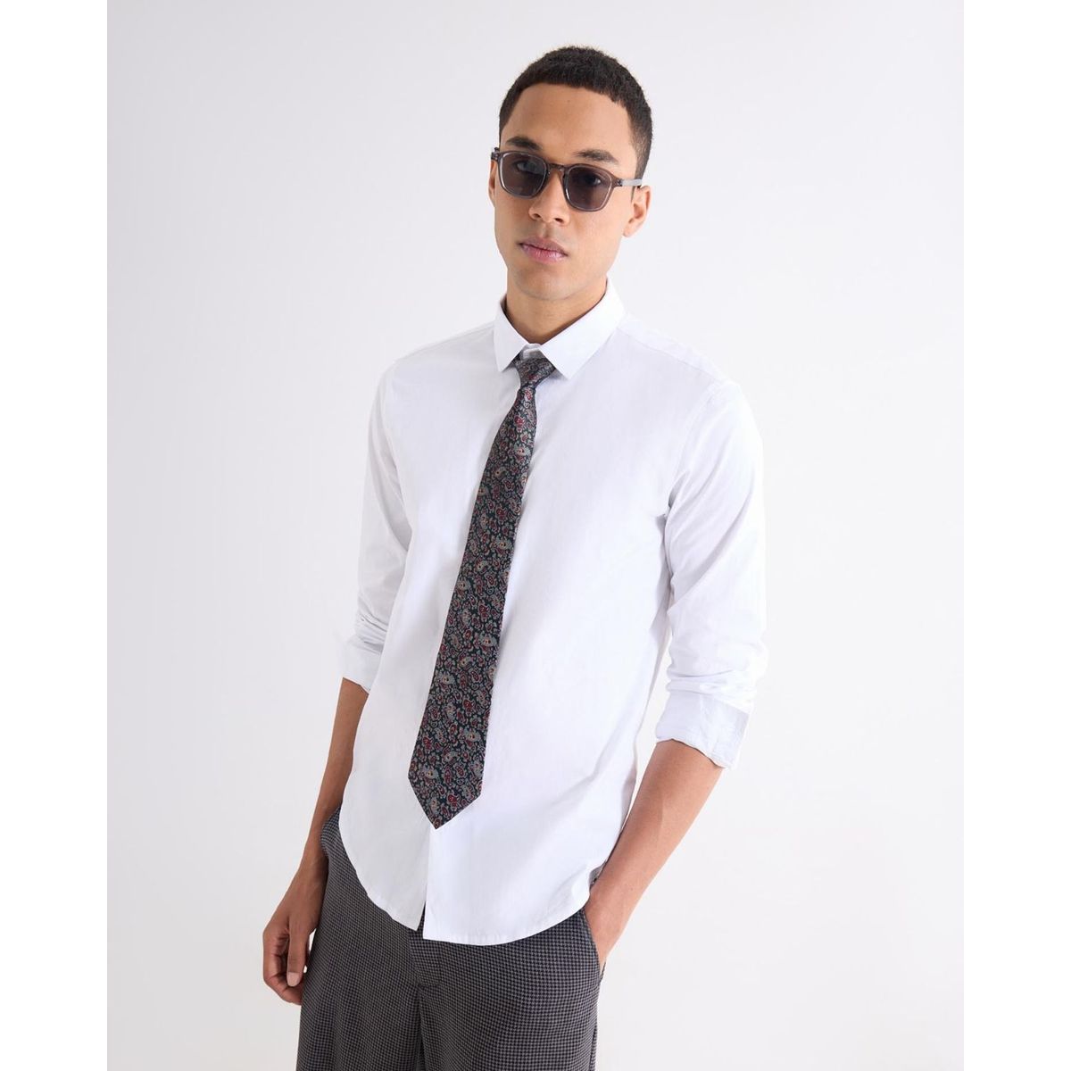 SEVEN SEVEN - Camisa Para Hombre Manga Larga Sin Bolsillo Cuello Casual M Color Blanco Marca Seven Seven #45012210