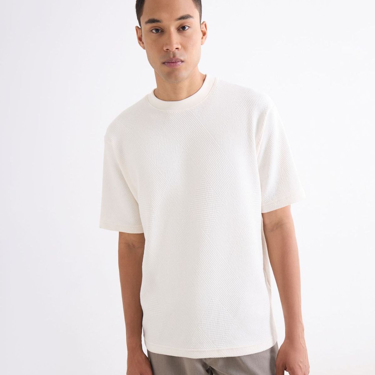 SEVEN SEVEN - Camiseta Para Hombre Manga Corta Cuello Redondo Color Marfil Marca Seven Seven #45092792