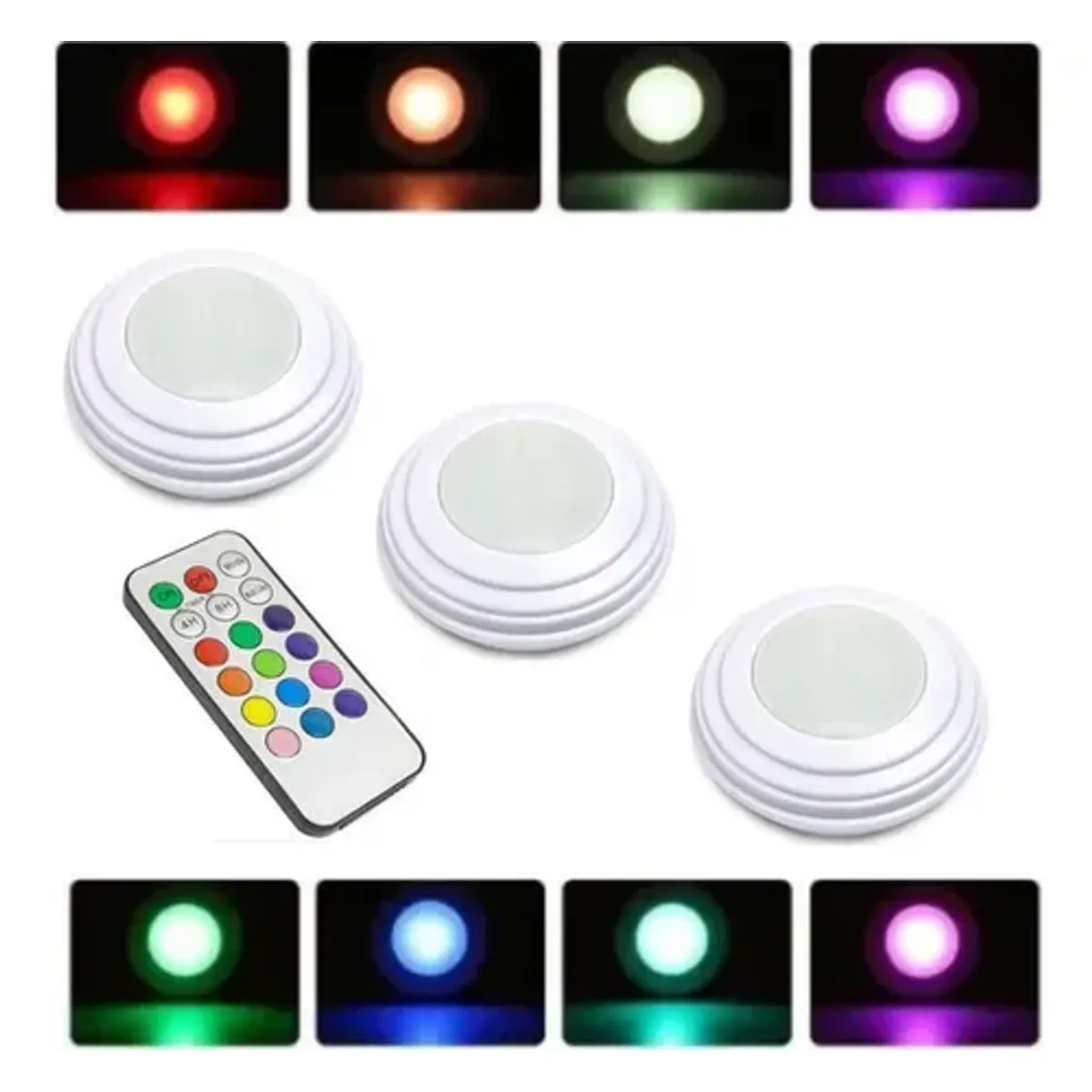 SHUNGA - Kit de Lámparas LED RGB con Control Remoto  3 Unidades