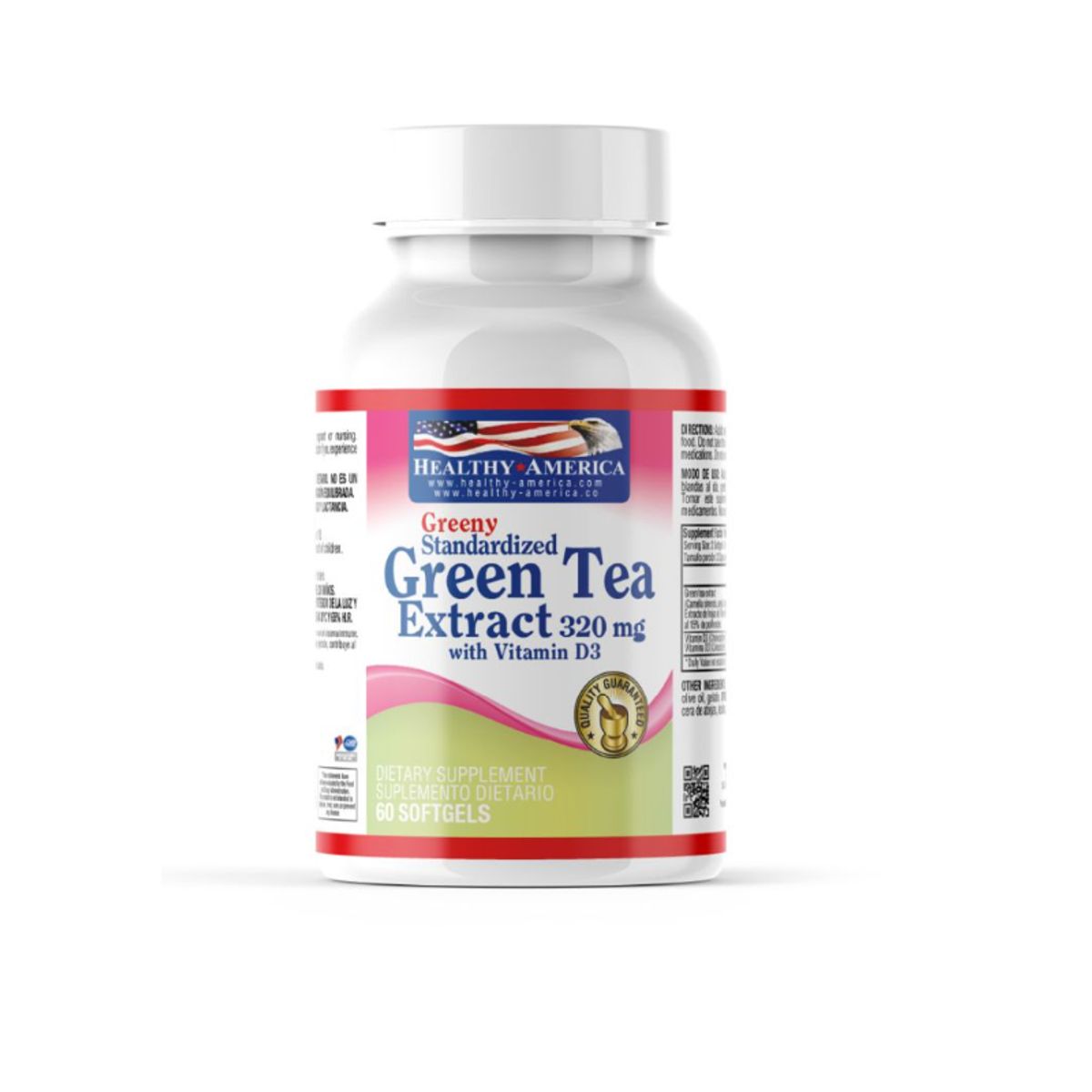 HEALTHY AMERICA - SUPLEMENTO CON EXTRACTO DE TE VERDE + VITAMINAS X 60U GREENY